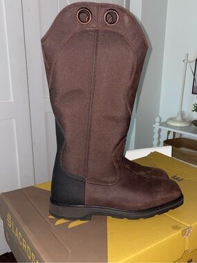 LACROSSE SNAKE COUNTRY 17" BROWN PULL ON BOOTS MENA SZ 14 521172 NWB
